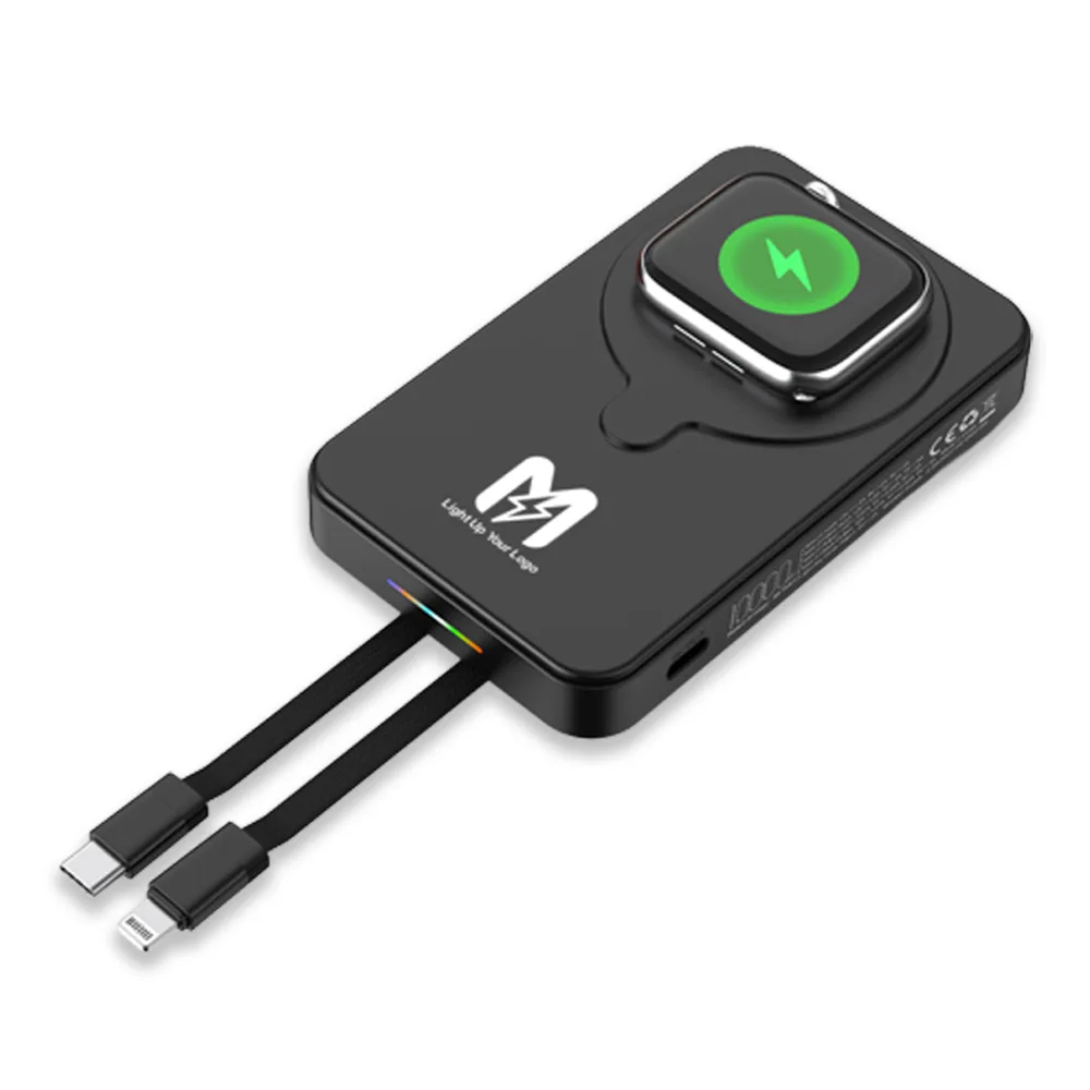 Işıklı Logo 15W MagSafe Powerbank 10000 mAh (Telefon, Saat, Kulaklık))