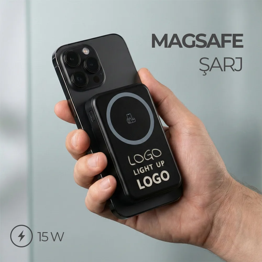 Işıklı Logo Magsafe 10000 mAh