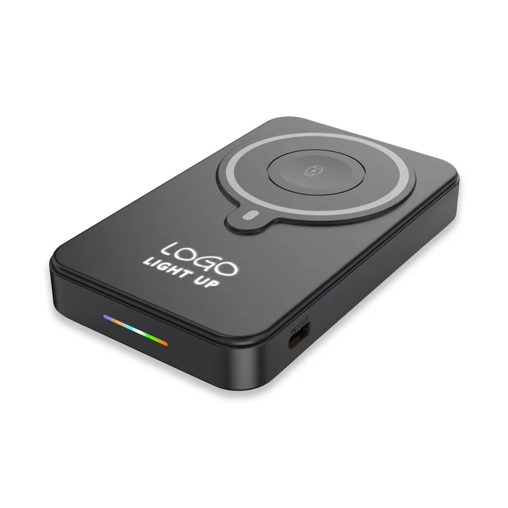Işıklı Logo 15W MagSafe Powerbank 10000 mAh (Telefon, Saat, Kulaklık))