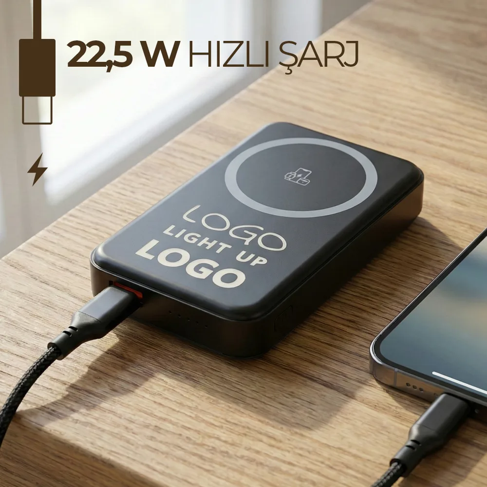 Işıklı Logo Magsafe 10000 mAh